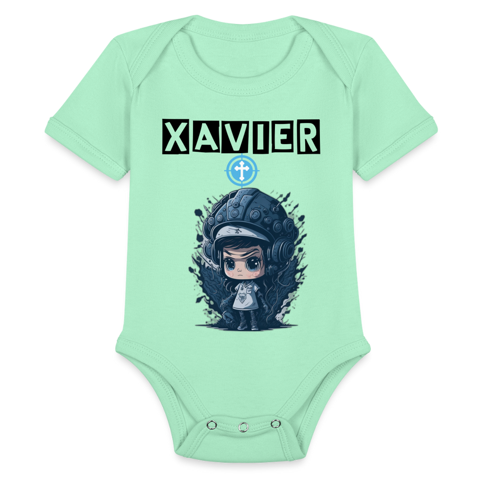 Baby Xavier Organic Short Sleeve Baby Bodysuit [Onesies] - light mint