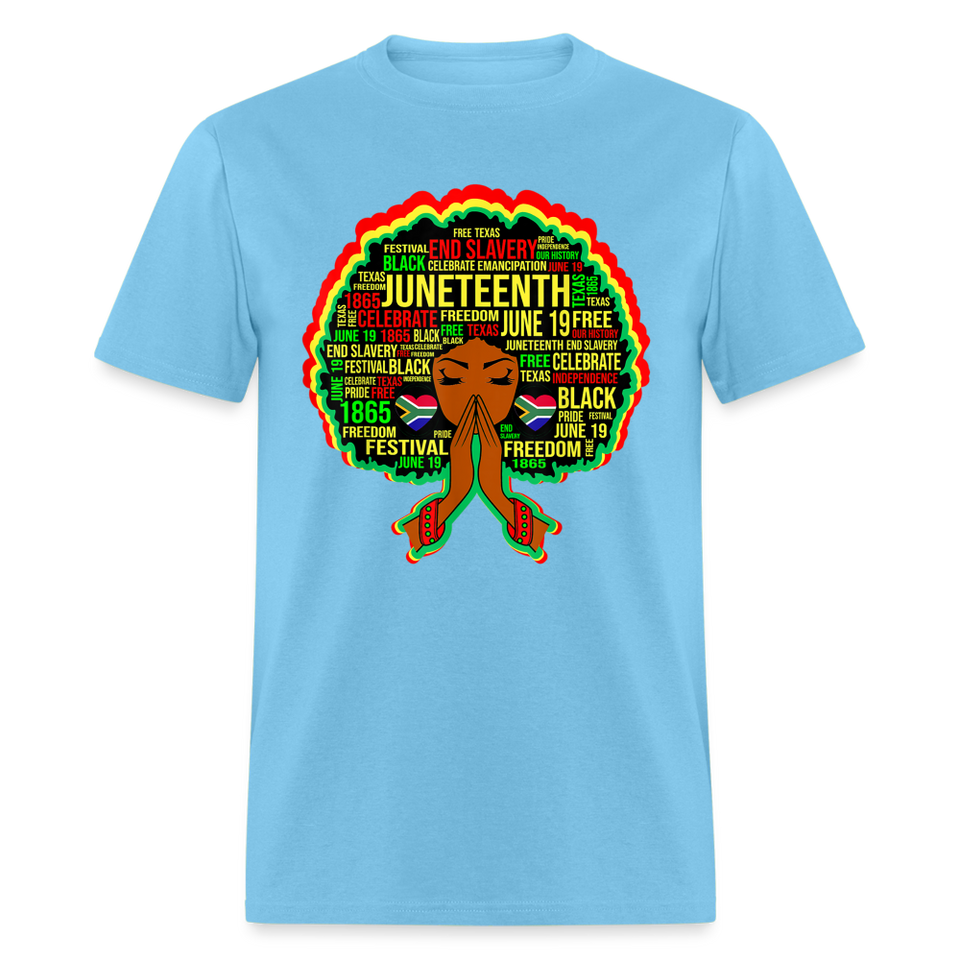 Black Girl Magic Melanin Juneteenth shirt Girl Power Women Freedom T-Shirt S-6XL - aquatic blue