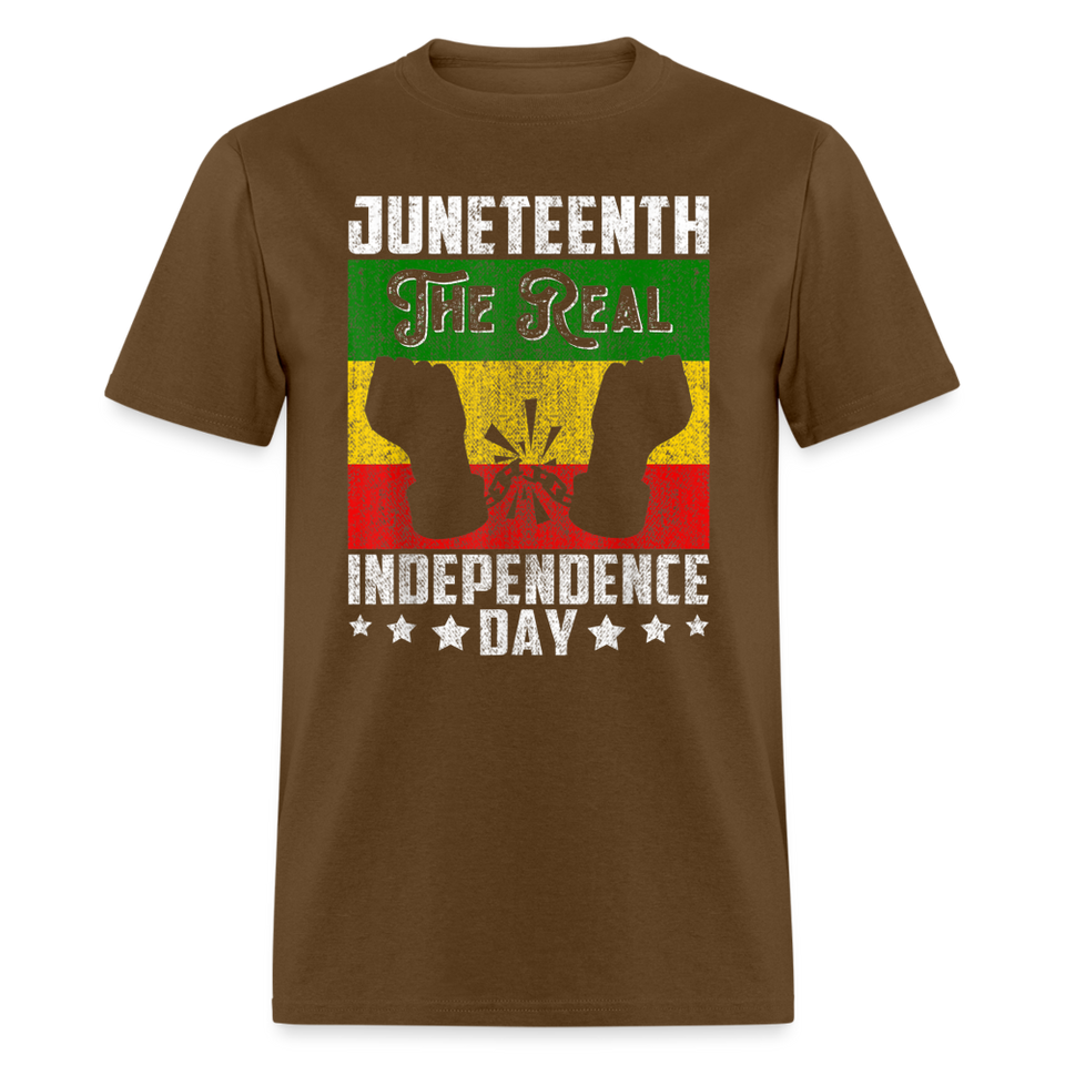Juneteenth shirt The Real Independence Day Black Lives Matter T-Shirt Size S-6XL - brown