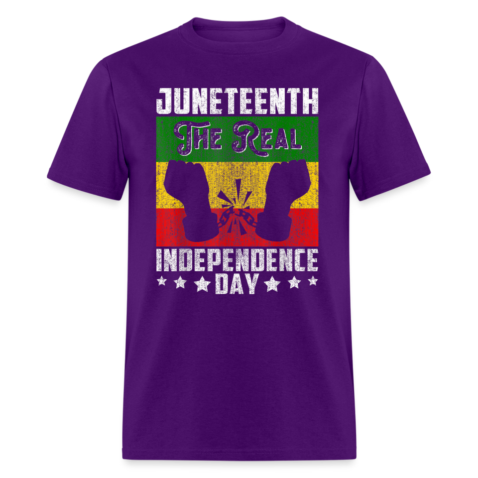Juneteenth shirt The Real Independence Day Black Lives Matter T-Shirt Size S-6XL - purple