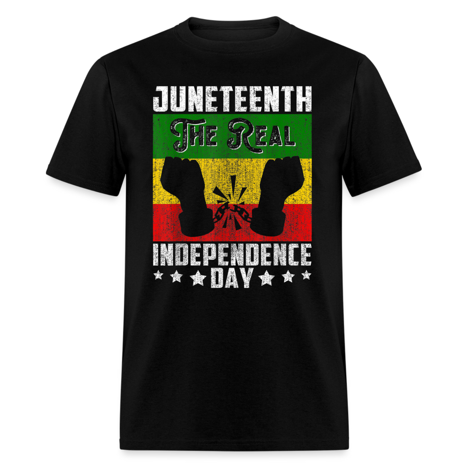 Juneteenth shirt The Real Independence Day Black Lives Matter T-Shirt Size S-6XL - black