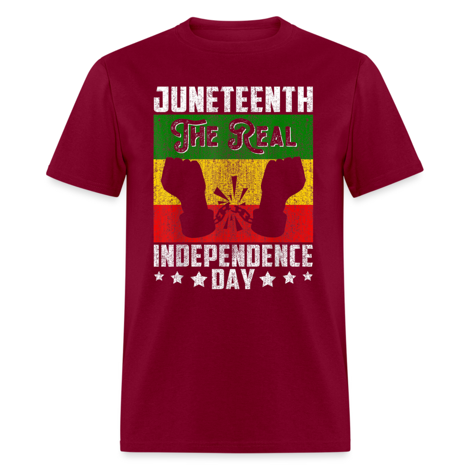 Juneteenth shirt The Real Independence Day Black Lives Matter T-Shirt Size S-6XL - burgundy
