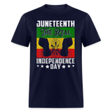 Juneteenth shirt The Real Independence Day Black Lives Matter T-Shirt Size S-6XL - navy