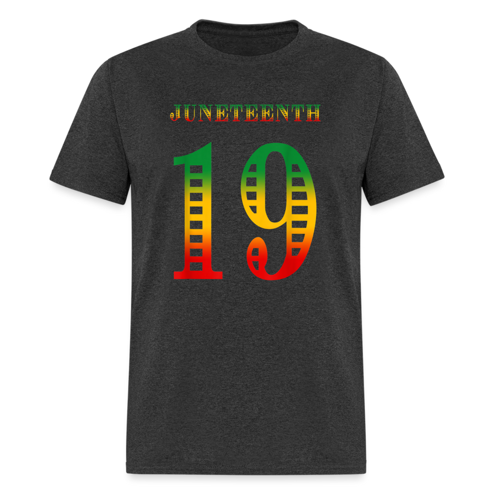 Juneteenth 19 shirt Tribute Graphic Tee Shirt Black History T-Shirt Size S-6XL - heather black