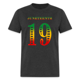 Juneteenth 19 shirt Tribute Graphic Tee Shirt Black History T-Shirt Size S-6XL - heather black