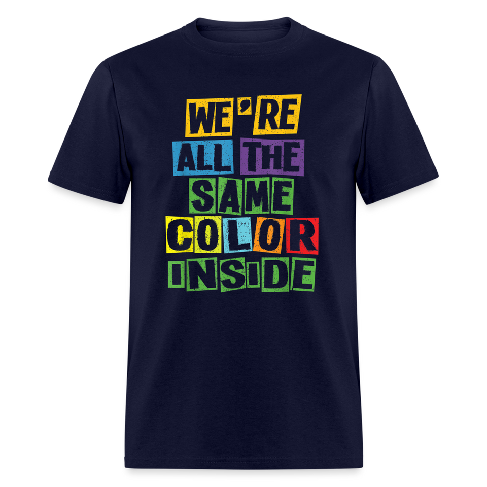 Juneteenth We're all the same color inside shirt Black Lives Matter TShirt S-6XL - navy