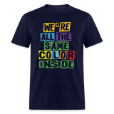 Juneteenth We're all the same color inside shirt Black Lives Matter TShirt S-6XL - navy