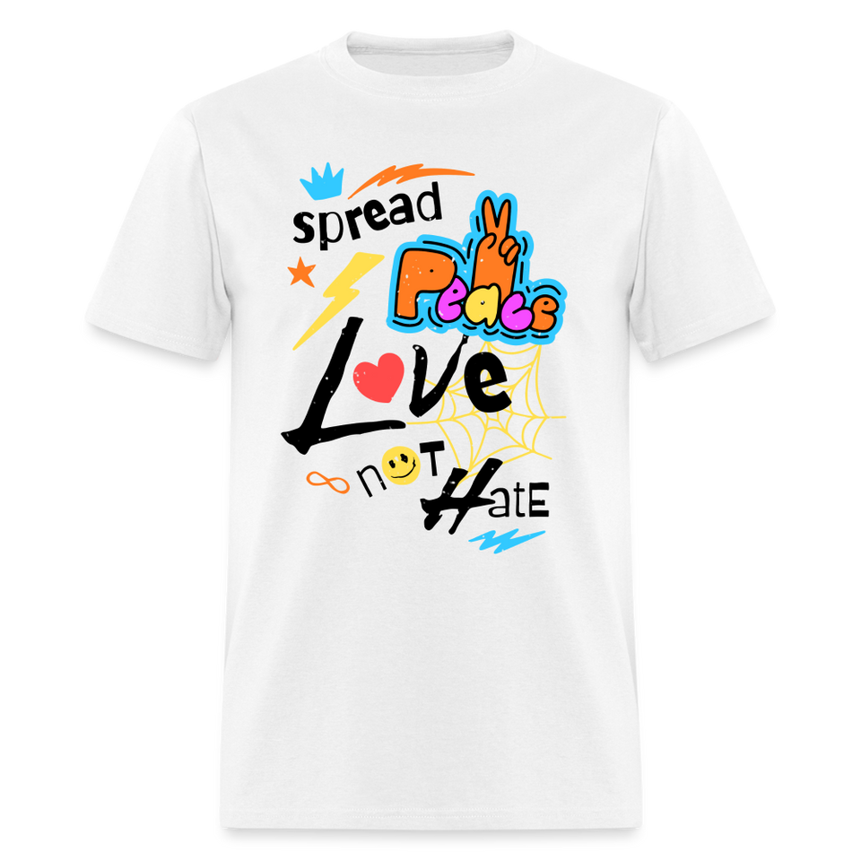 Spread Love Peace Not Hate Shirt Support Peace & Solidarity T-shirt Size S-6XL - white