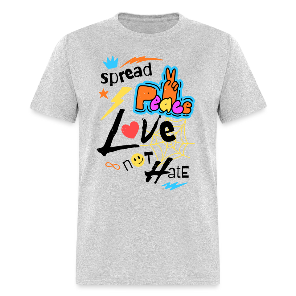 Spread Love Peace Not Hate Shirt Support Peace & Solidarity T-shirt Size S-6XL - heather gray