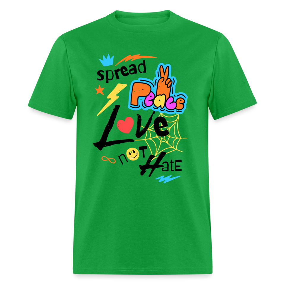 Spread Love Peace Not Hate Shirt Support Peace & Solidarity T-shirt Size S-6XL - bright green