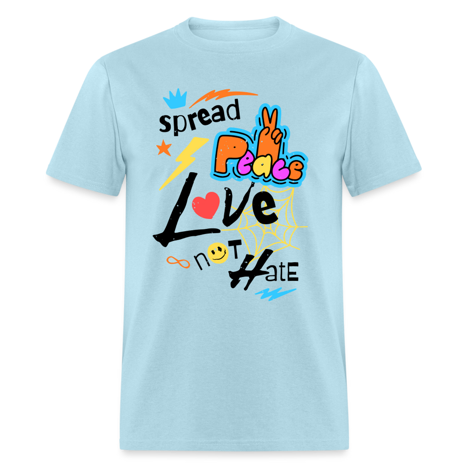 Spread Love Peace Not Hate Shirt Support Peace & Solidarity T-shirt Size S-6XL - powder blue