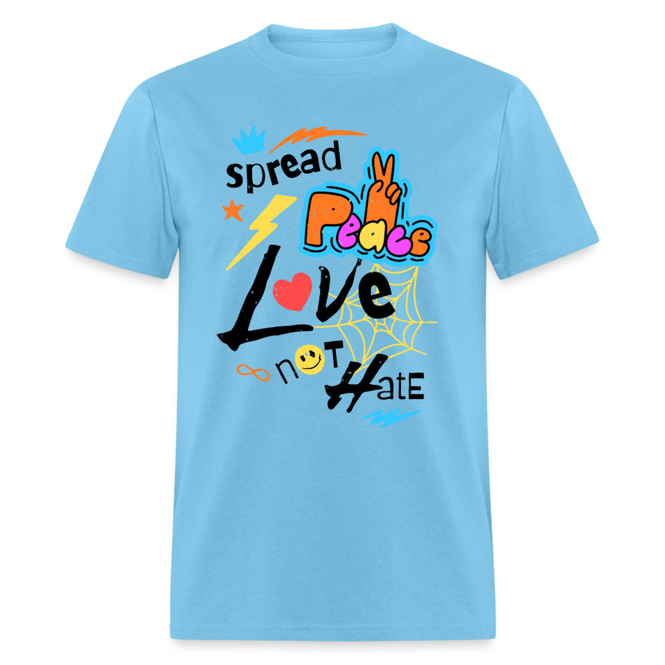 Spread Love Peace Not Hate Shirt Support Peace & Solidarity T-shirt Size S-6XL - aquatic blue