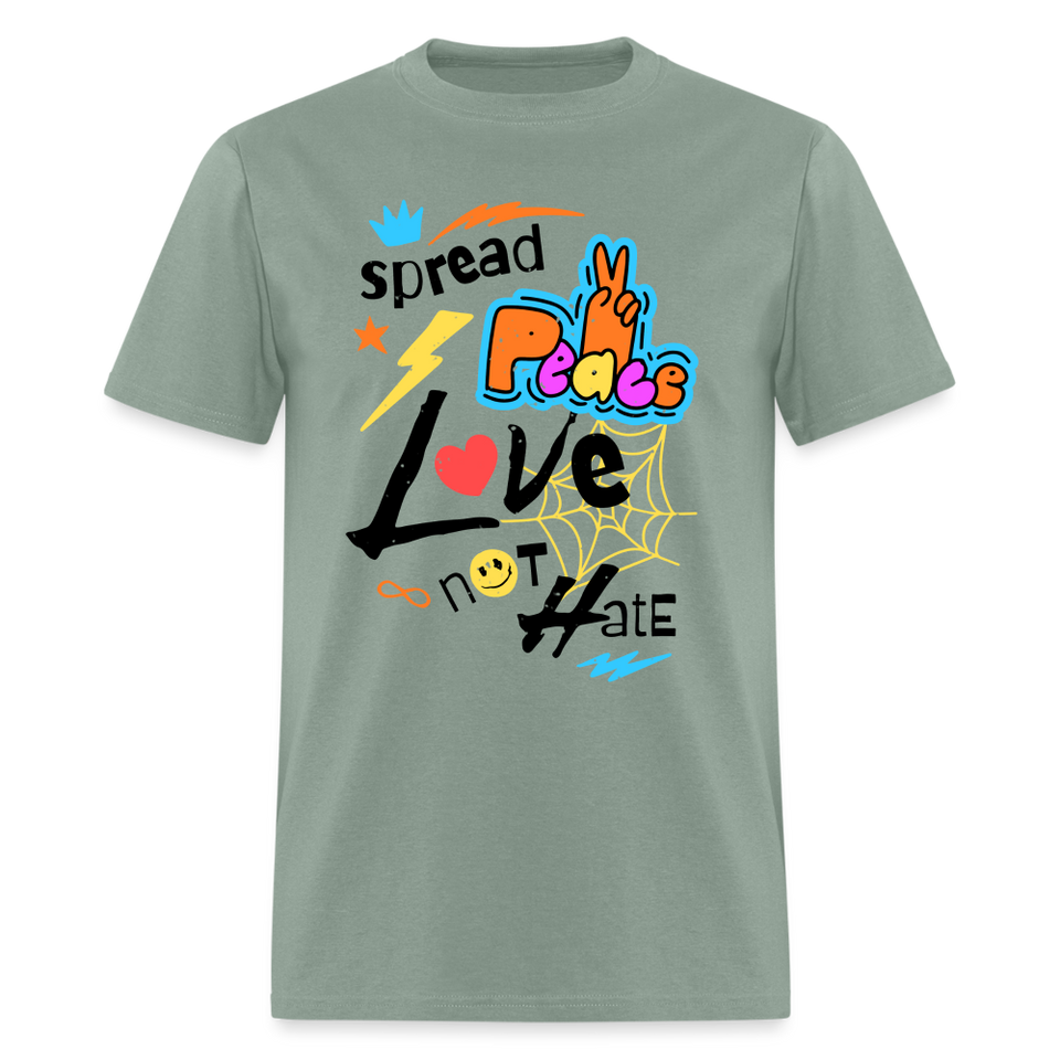 Spread Love Peace Not Hate Shirt Support Peace & Solidarity T-shirt Size S-6XL - sage