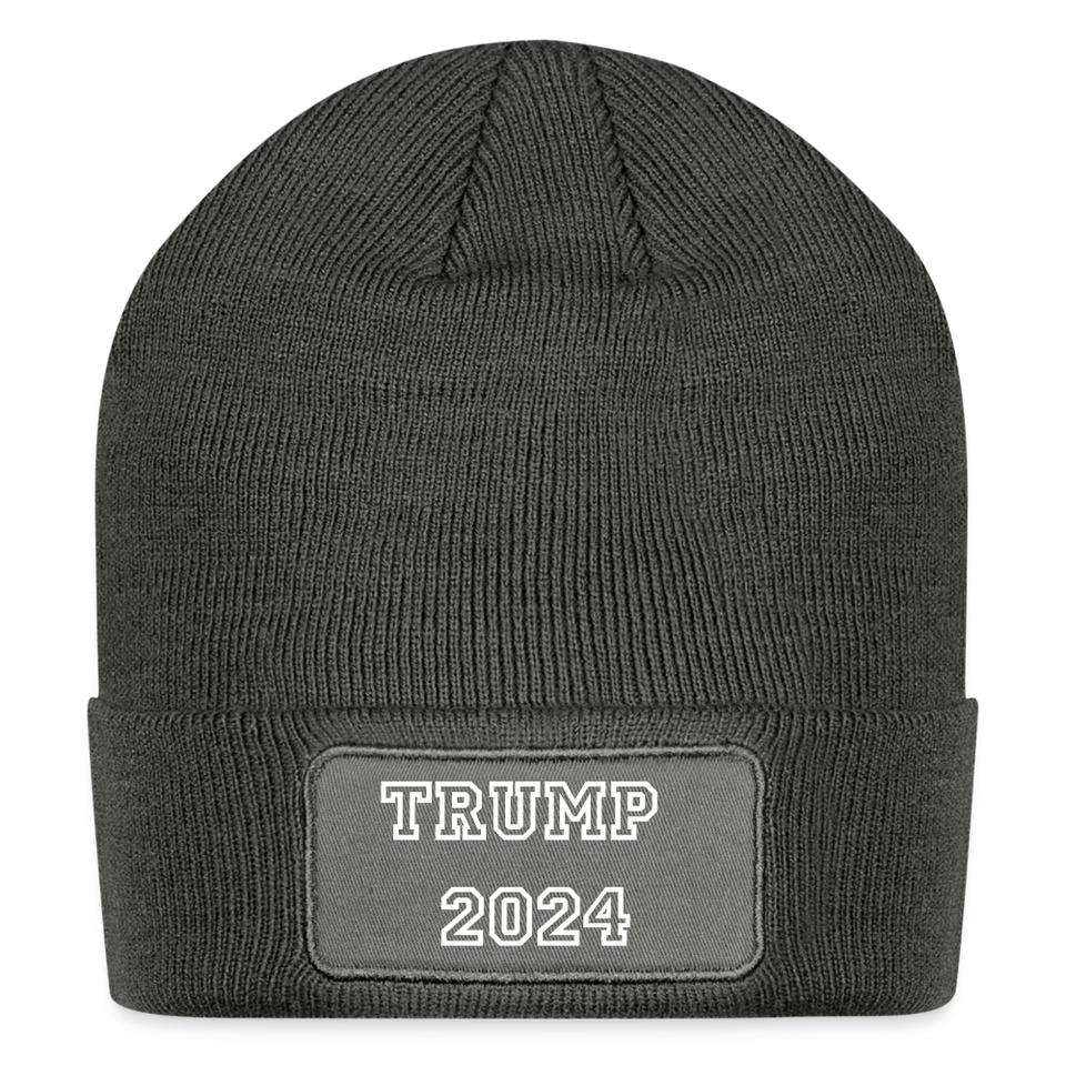 Trump 2024 MAGA Beanie Save America Again Patch Beanie - charcoal grey