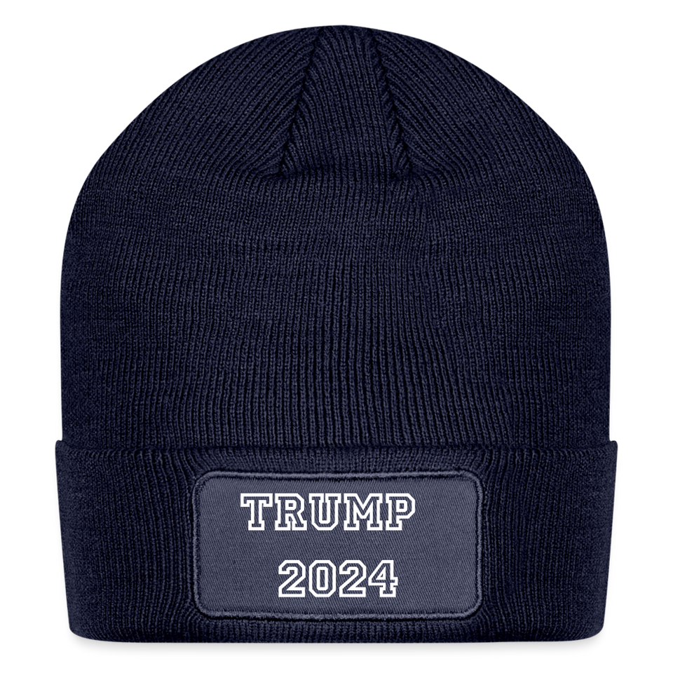 Trump 2024 MAGA Beanie Save America Again Patch Beanie - navy