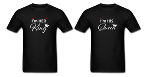I'm Her KING His QUEEN T-Shirts Matching Couple Shirts Valentine's Day Gift Idea