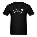 King Queen Matching Couples Valentine's Day T-shirt - black