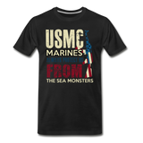 United States Marine Corps USMC Military Veteran Soldier USA Support T-Shirt - black