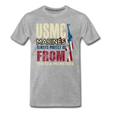 United States Marine Corps USMC Military Veteran Soldier USA Support T-Shirt - heather gray