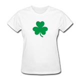 St Patricks Day T-shirt Irish Shamrock Lucky Women's Drinking Drunk Tee - white