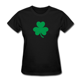 St Patricks Day T-shirt Irish Shamrock Lucky Women's Drinking Drunk Tee - black