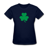 St Patricks Day T-shirt Irish Shamrock Lucky Women's Drinking Drunk Tee - navy