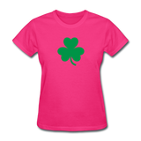 St Patricks Day T-shirt Irish Shamrock Lucky Women's Drinking Drunk Tee - fuchsia