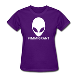 Funny Alien Immigrant Women's T-Shirt - purple