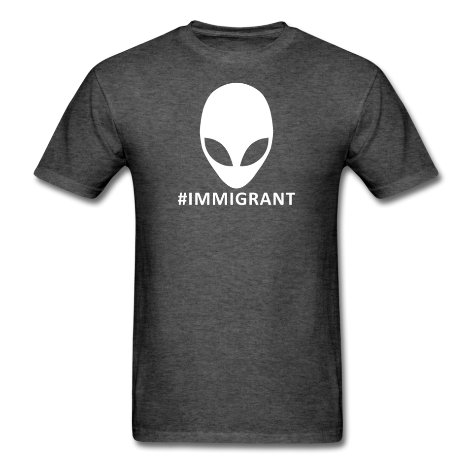 Funny Alienware Immigrant Men's T-Shirt - heather black