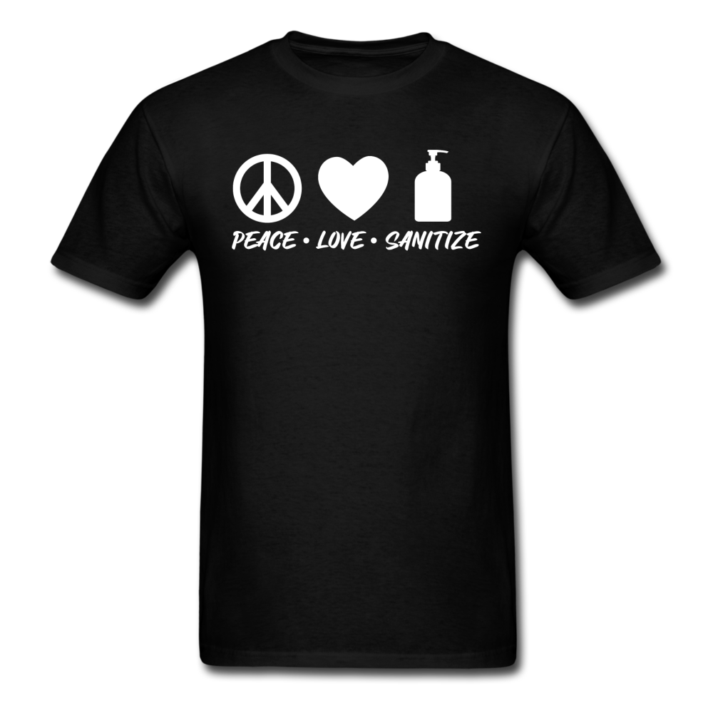 Peace Love Sanitize Social Distancing Funny Quarantine T shirt Gift Size S-6XL - black