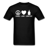 Peace Love Sanitize Social Distancing Funny Quarantine T shirt Gift Size S-6XL - black