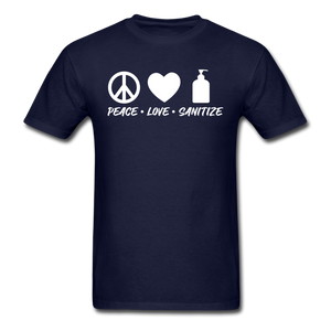 Peace Love Sanitize Social Distancing Funny Quarantine T shirt Gift Size S-6XL - navy