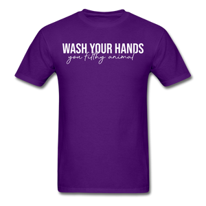 WASH YOUR HANDS Social Distancing and Self-Quarantine T shirt Gift Size S-6XL - purple