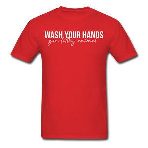 WASH YOUR HANDS Social Distancing and Self-Quarantine T shirt Gift Size S-6XL - red