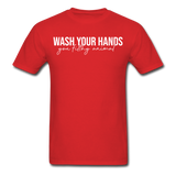 WASH YOUR HANDS Social Distancing and Self-Quarantine T shirt Gift Size S-6XL - red