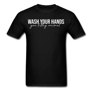 WASH YOUR HANDS Social Distancing and Self-Quarantine T shirt Gift Size S-6XL - black