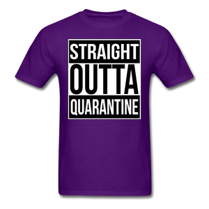 Straight Outta Quarantine Social Distancing Funny Gift T-shirt Size S-6XL - purple