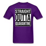 Straight Outta Quarantine Social Distancing Funny Gift T-shirt Size S-6XL - purple