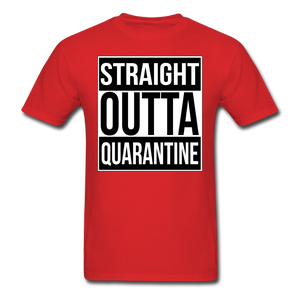 Straight Outta Quarantine Social Distancing Funny Gift T-shirt Size S-6XL - red