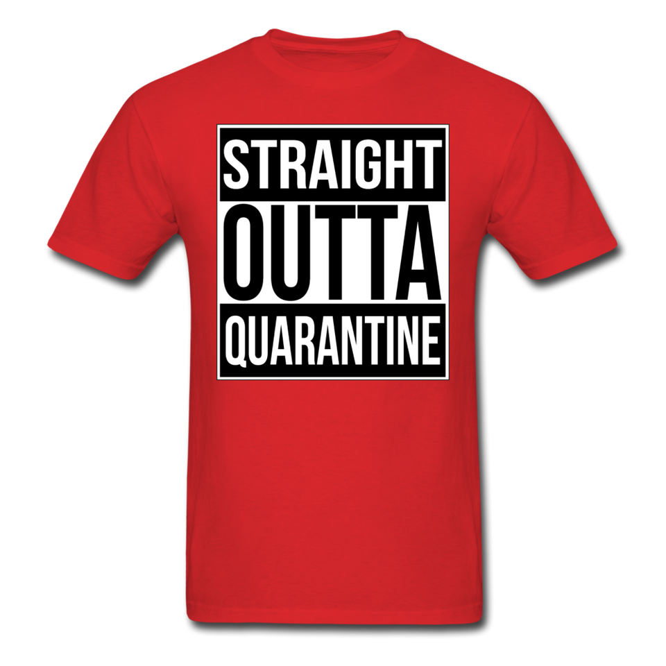 Straight Outta Quarantine Social Distancing Funny Gift T-shirt Size S-6XL - red