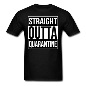 Straight Outta Quarantine Social Distancing Funny Gift T-shirt Size S-6XL - black