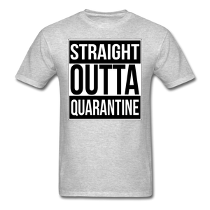 Straight Outta Quarantine Social Distancing Funny Gift T-shirt Size S-6XL - heather gray