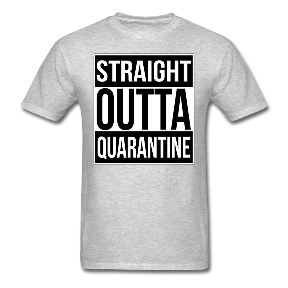 Straight Outta Quarantine Social Distancing Funny Gift T-shirt Size S-6XL - heather gray