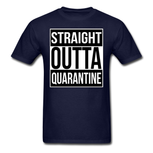 Straight Outta Quarantine Social Distancing Funny Gift T-shirt Size S-6XL - navy