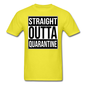 Straight Outta Quarantine Social Distancing Funny Gift T-shirt Size S-6XL - yellow