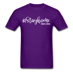 Stay Home Save Lives Social Distancing and Self-Quarantine T shirt Gift S-6XL - purple