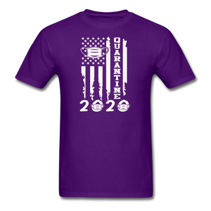 COVID Social Distancing and Self-Quarantine United States Flag T shirt - purple