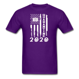 COVID Social Distancing and Self-Quarantine United States Flag T shirt - purple