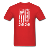 COVID Social Distancing and Self-Quarantine United States Flag T shirt - red