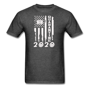 COVID Social Distancing and Self-Quarantine United States Flag T shirt - heather black
